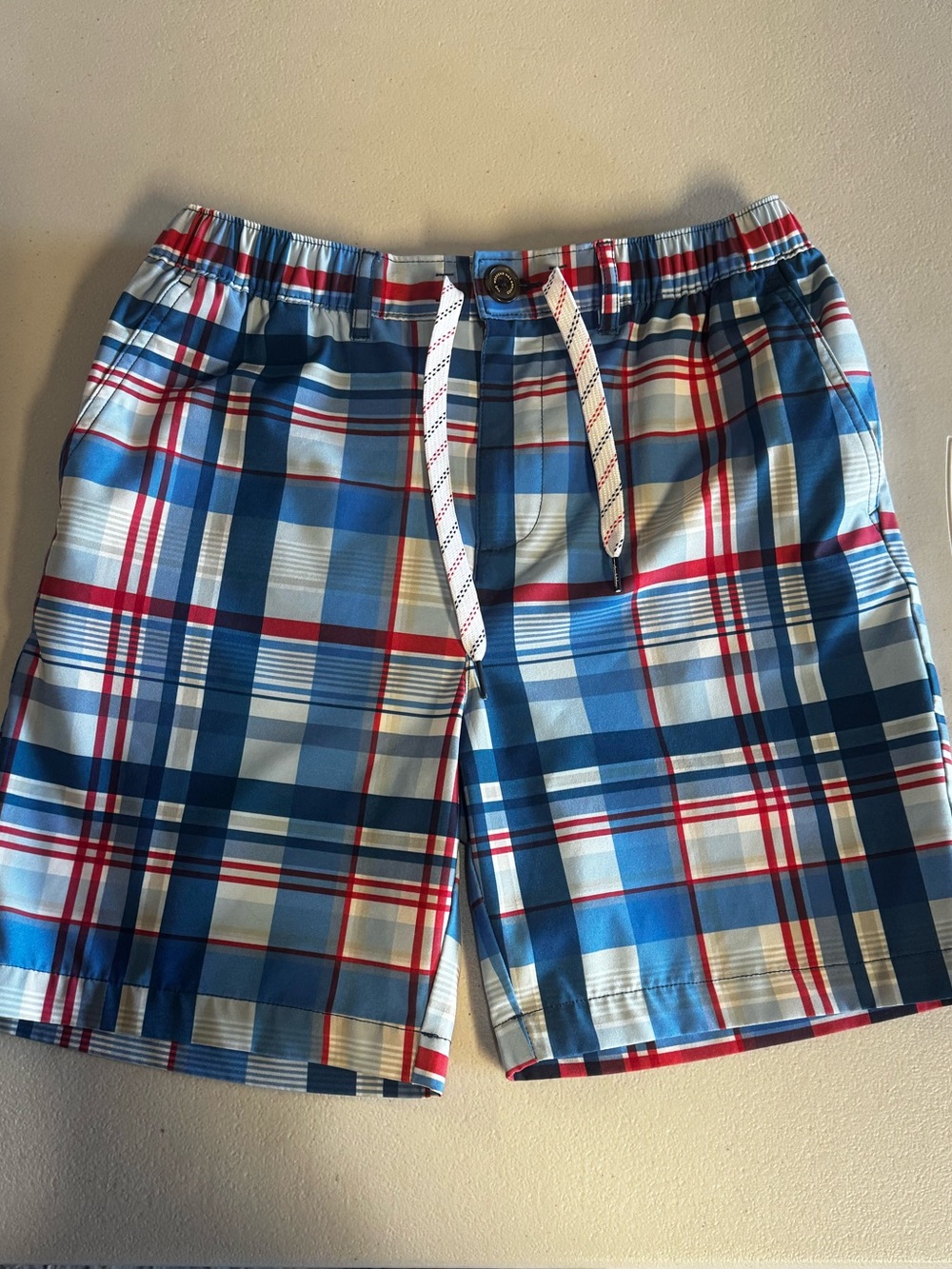 🇺🇸Chubbies Blue and Red Plaid Everywear Shorts Large 14-16